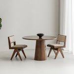 Houten eettafel Koral - cilindrische poot