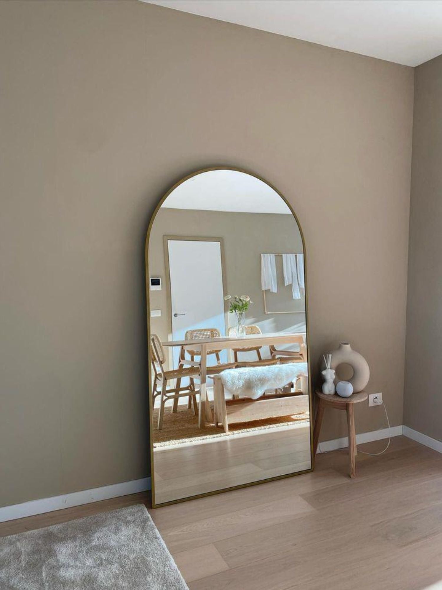 Grote Ovale Staande Spiegel 180x100 Goud
