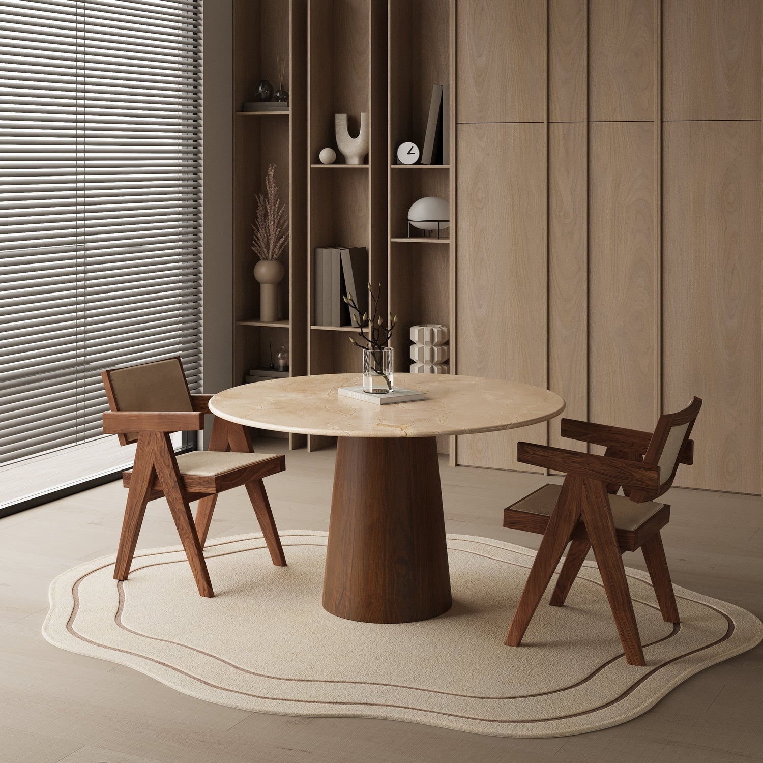 Ronde marmeren eettafel