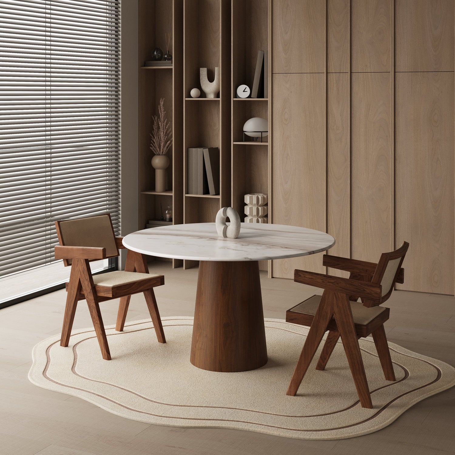 Ronde marmeren eettafel
