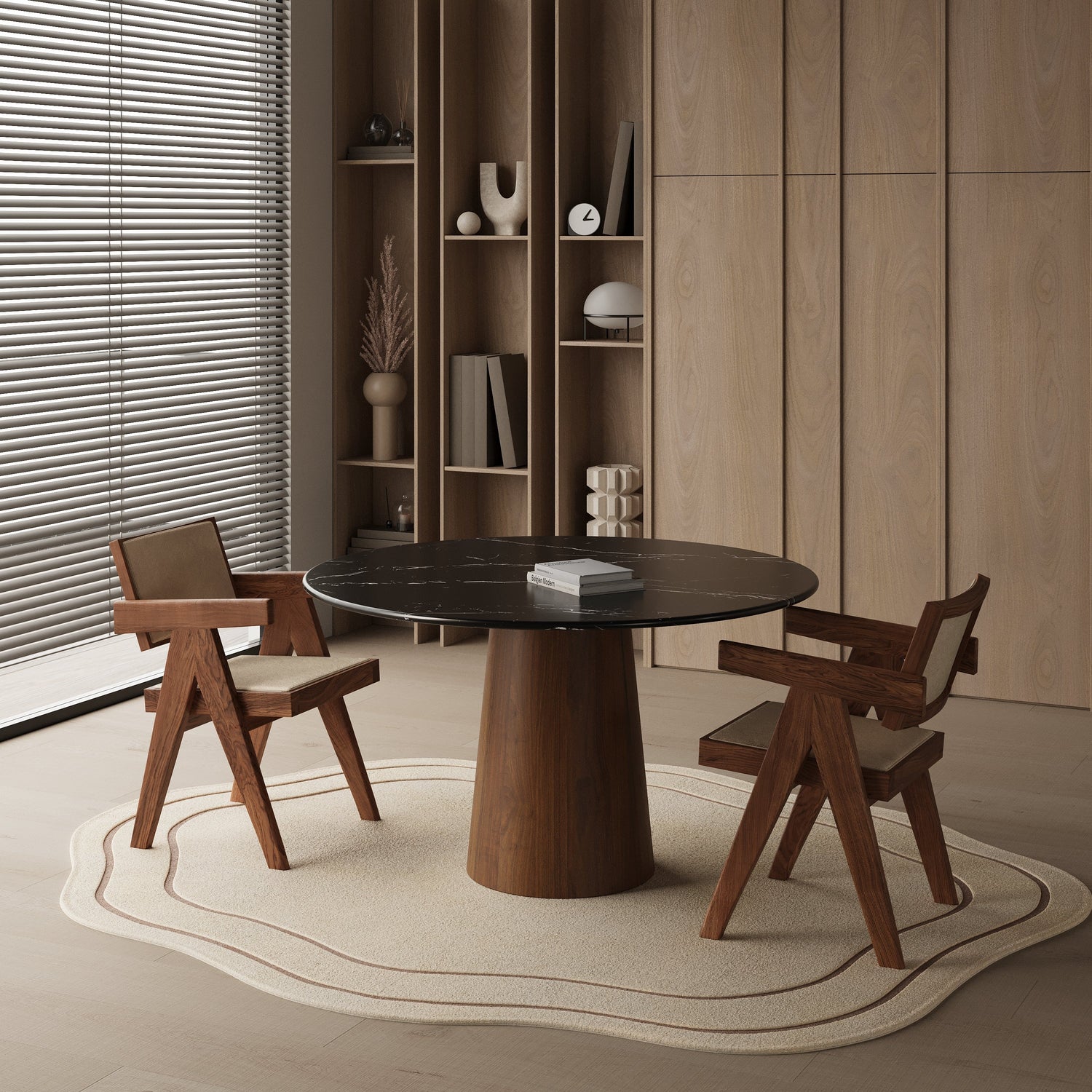 Ronde marmeren eettafel