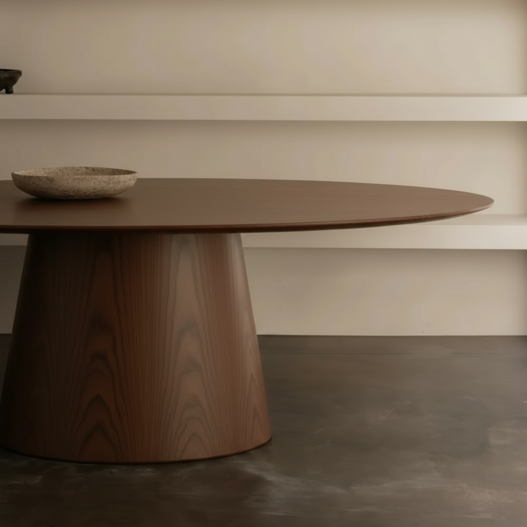 Houten ovale eettafel - walnotenhout